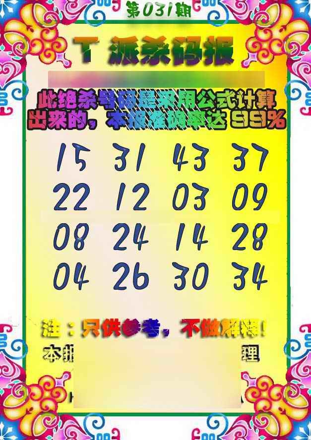 031期T派杀码报[图]