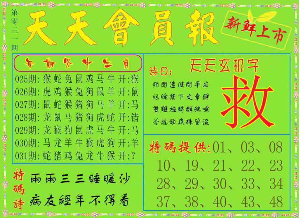 031期天天会员报[图]